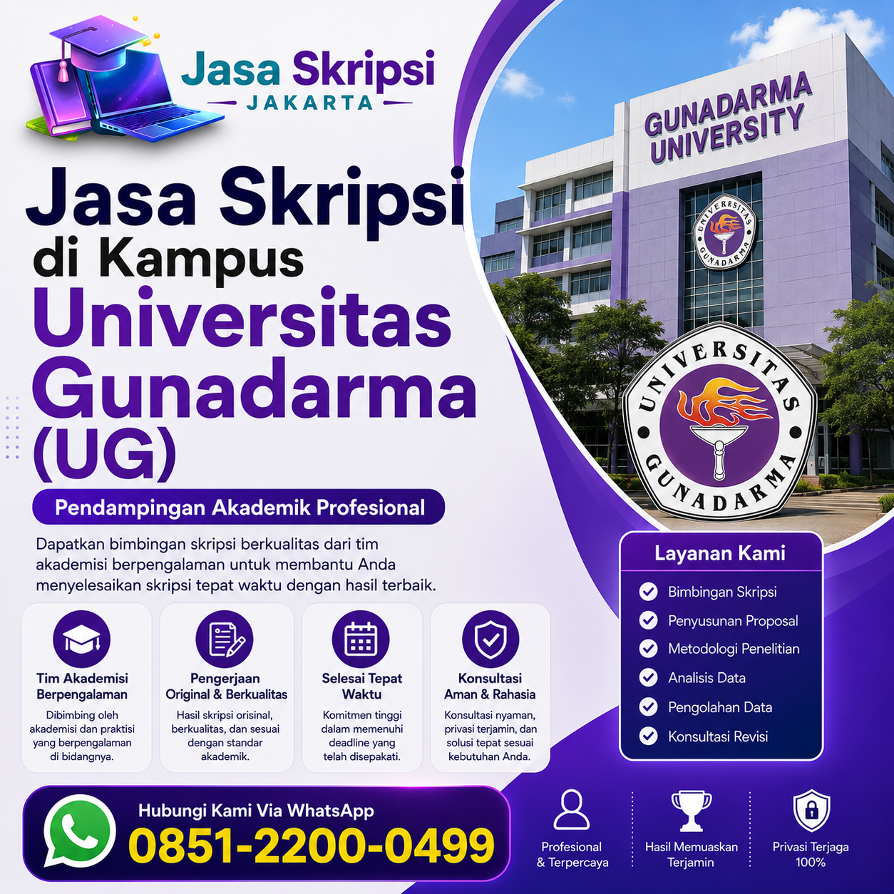 Jasa Skripsi di Kampus Universitas Gunadarma (UG) | Pendampingan Akademik Profesional