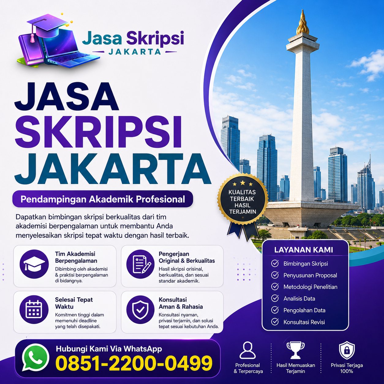 Jasa Skripsi Jakarta Terpercaya & Profesional | Cepat Lulus Tanpa Ribet